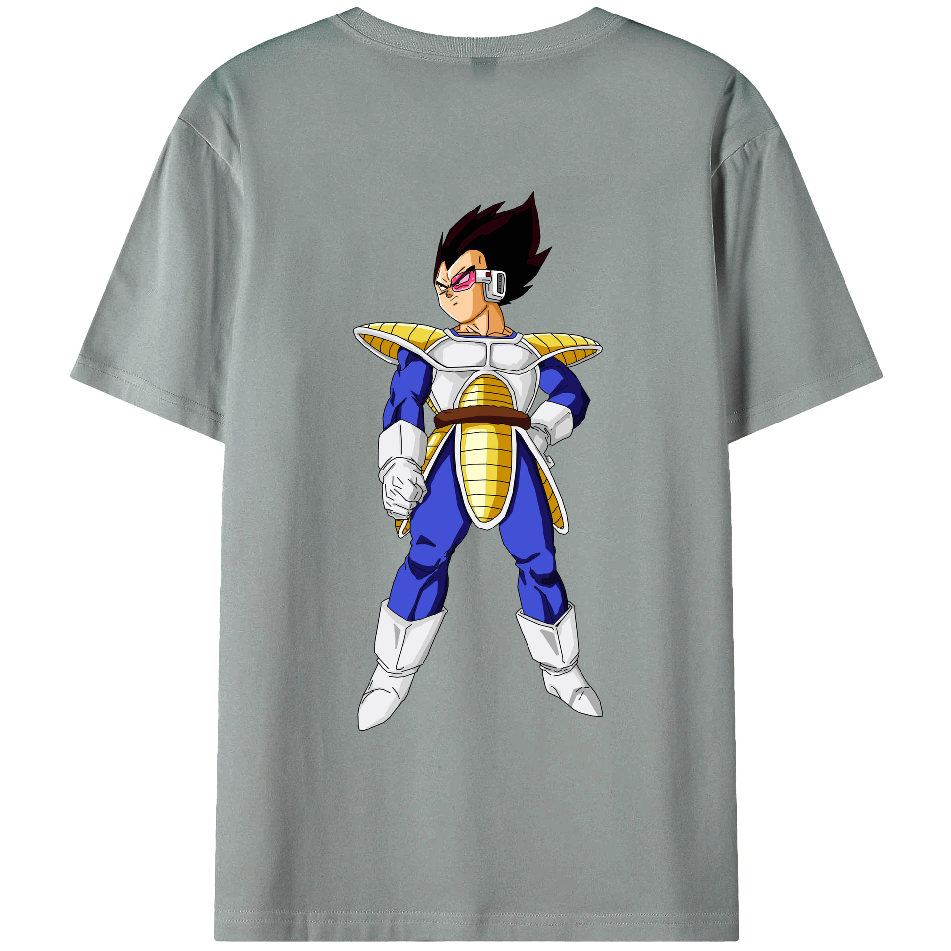 （画像用） ドラゴンボール ベジータ四世（Bejīta Yonsei）DRAGON BALL Vegeta IV 綿100％ メンズ半袖Tシャツ（バックプリント） 通気性
